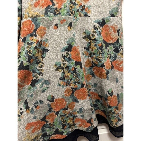 Anthropologie Saturday Sunday Gray Floral Knit Dress Fit & Flare Size Medium - Picture 15 of 16